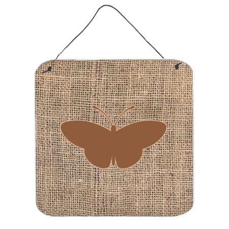 MICASA Butterfly Burlap And Brown Aluminium Metal Wall Or Door Hanging Prints MI236410